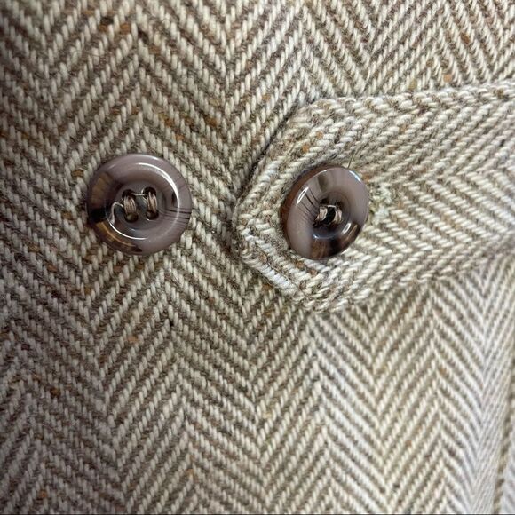 Vintage Plaisir Paris New York Spring Herringbone Wool Coat - Picture 9 of 11